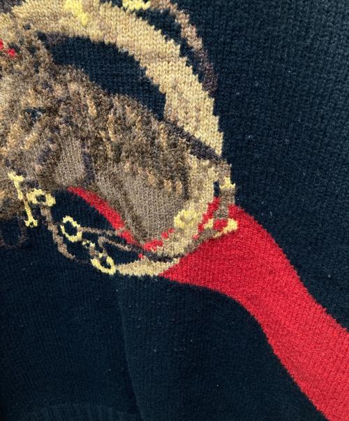 POLO RALPH LAUREN（ポロ・ラルフローレン）POLO RALPH LAUREN (ポロ・ラルフローレン) ホースデザインハンドニット ブラック サイズ:Lの古着・服飾アイテム