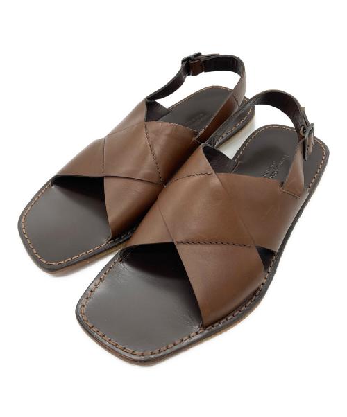 ERMENEGILDO ZEGNA（エルメネジルド・ゼニア）ERMENEGILDO ZEGNA (エルメネジルド・ゼニア) ストラップサンダル ブラウン サイズ: 7 1/2の古着・服飾アイテム