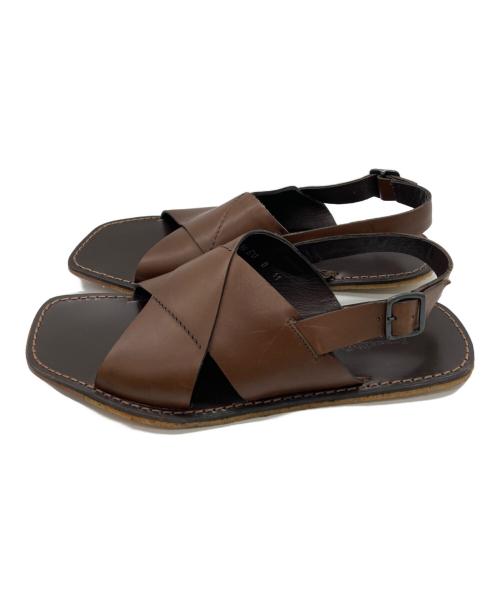 ERMENEGILDO ZEGNA（エルメネジルド・ゼニア）ERMENEGILDO ZEGNA (エルメネジルド・ゼニア) ストラップサンダル ブラウン サイズ: 7 1/2の古着・服飾アイテム