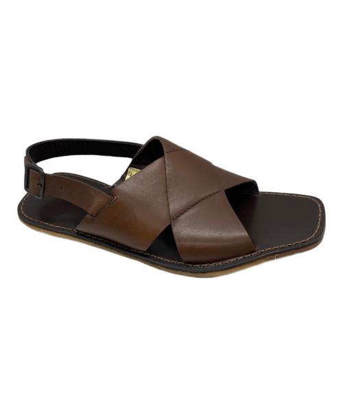 ERMENEGILDO ZEGNA（エルメネジルド・ゼニア）ERMENEGILDO ZEGNA (エルメネジルド・ゼニア) ストラップサンダル ブラウン サイズ: 7 1/2の古着・服飾アイテム