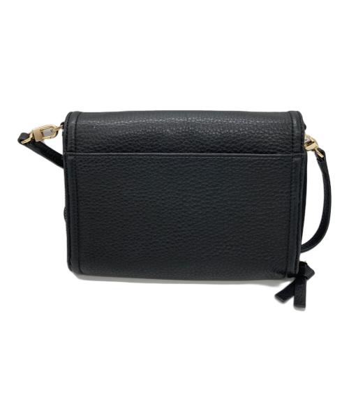 TORY BURCH（トリーバーチ）TORY BURCH (トリーバーチ) ロゴフラップショルダーウォレット ブラックの古着・服飾アイテム