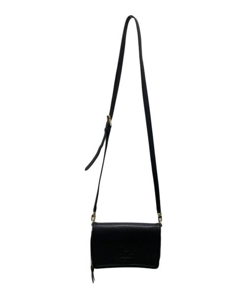 TORY BURCH（トリーバーチ）TORY BURCH (トリーバーチ) ロゴフラップショルダーウォレット ブラックの古着・服飾アイテム