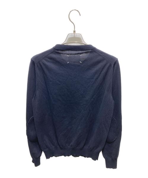Maison Margiela（メゾンマルジェラ）Maison Margiela (メゾンマルジェラ) エルボーパッチクルーネックニット ブラック サイズ:Lの古着・服飾アイテム