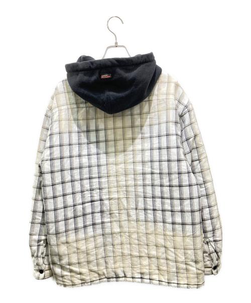 SUPREME（シュプリーム）Supreme (シュプリーム) Dickies (ディッキーズ) Dickies Plaid Hooded Zip Shirt　ディッキーズプレイドフーディージップアップシャツ ベージュ サイズ:Mの古着・服飾アイテム