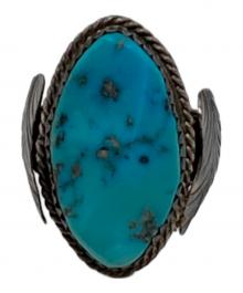 Navajo（ナバホ）の古着「ターコイズリング」｜グレー