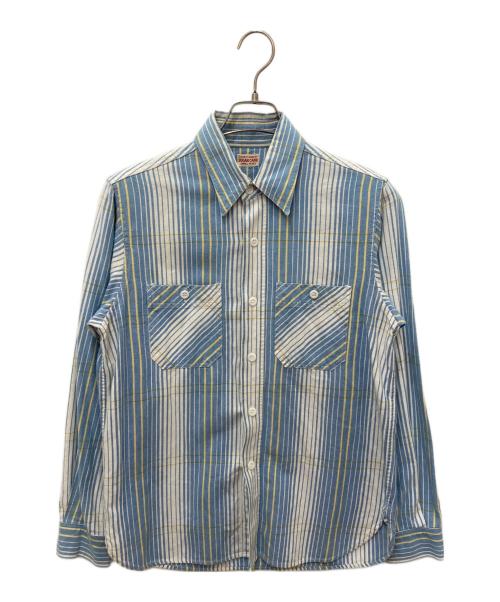 SUGAR CANE（シュガーケーン）SUGAR CANE (シュガーケーン) 長袖シャツ スカイブルー×ホワイト サイズ:Ｓの古着・服飾アイテム