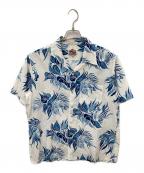 Duke Kahanamokuデュークカハナモク）の古着「"INDIGO SACRED GARDEN"COTTON/RAYON OPEN SHIRT」｜ブルー