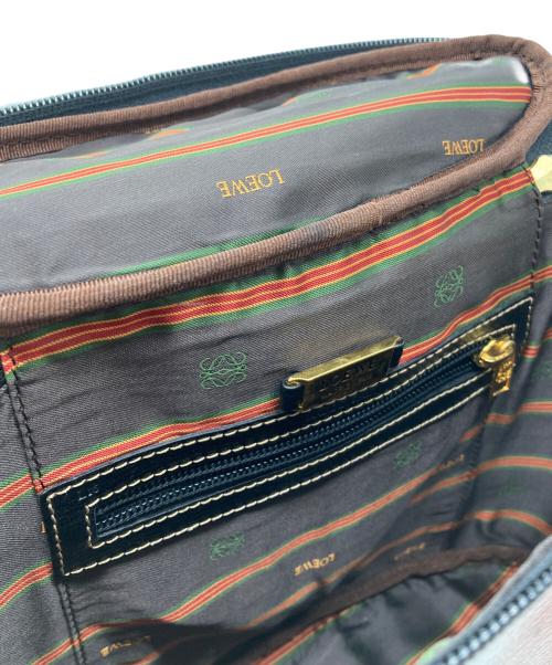 LOEWE（ロエベ）LOEWE (ロエベ) ゴールドハンドルレザーバニティバッグ ブラックの古着・服飾アイテム