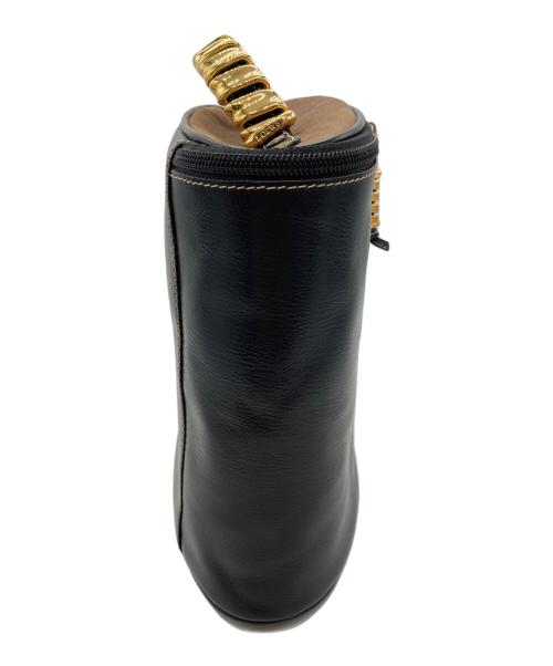 LOEWE（ロエベ）LOEWE (ロエベ) ゴールドハンドルレザーバニティバッグ ブラックの古着・服飾アイテム