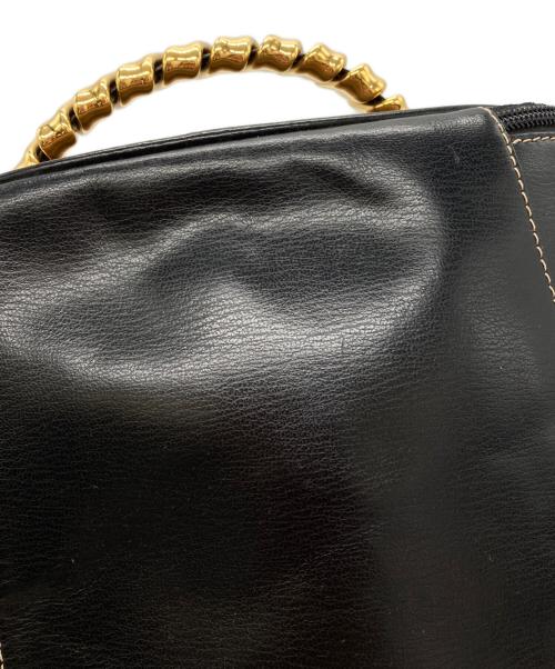 LOEWE（ロエベ）LOEWE (ロエベ) ゴールドハンドルレザーバニティバッグ ブラックの古着・服飾アイテム