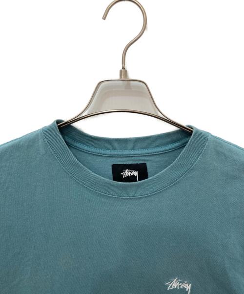 stussy（ステューシー）stussy (ステューシー) ロゴ刺繍半袖Tシャツ ブルー サイズ:Ｍの古着・服飾アイテム