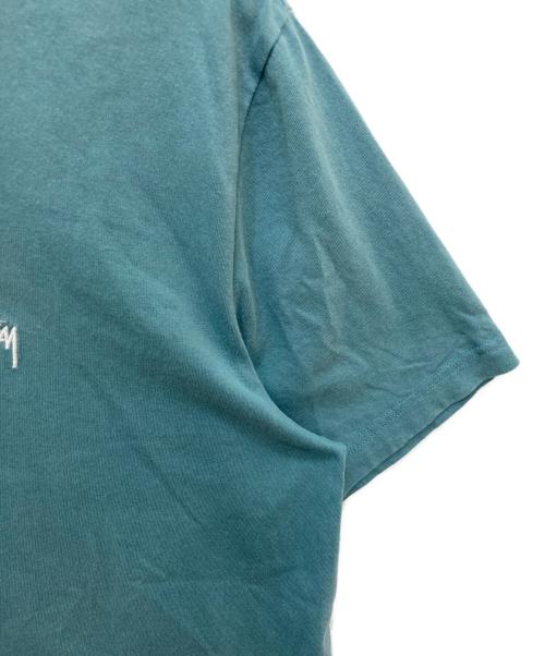 stussy（ステューシー）stussy (ステューシー) ロゴ刺繍半袖Tシャツ ブルー サイズ:Ｍの古着・服飾アイテム