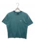 stussy（ステューシー）の古着「ロゴ刺繍半袖Tシャツ」｜ブルー