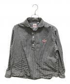 DANTONダントン）の古着「OX CHECK ROUND COLLAR SHIRTS PLAID」｜ブラック