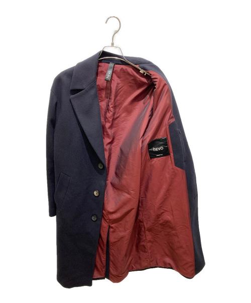 HEVO（イーヴォ）HEVO (イーヴォ) ベルテッドチェスターコート ネイビー サイズ:46の古着・服飾アイテム
