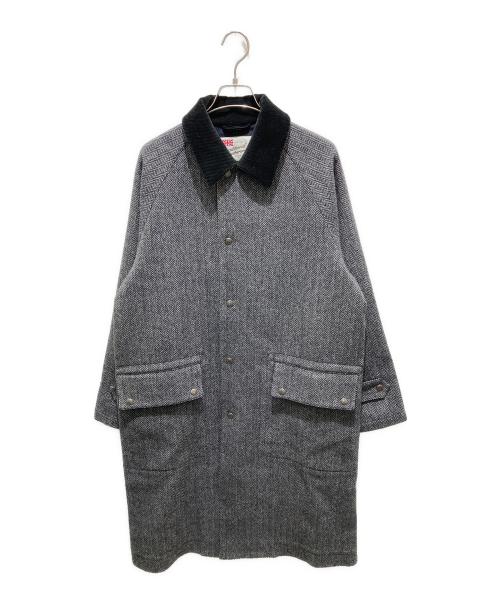 Traditional Weatherwear（トラディショナルウェザーウェア）Traditional Weatherwear (トラディショナルウェザーウェア) BARGATE　バーゲート　 ヘリンボーンコート グレー サイズ:36の古着・服飾アイテム