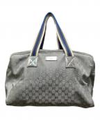 GUCCIグッチ）の古着「GGキャンバス シェリーライン ボストンバッグ」｜グレー×ブルー