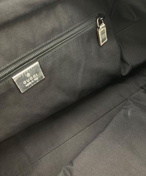 GUCCI（グッチ）GUCCI (グッチ) GGキャンバス シェリーライン ボストンバッグ グレー×ブルーの古着・服飾アイテム