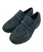 vibram×OPENING actビブラム×オープニングアクト）の古着「ボリュームVIBRAMソールリアルレザースウェードローファースニーカー」｜ブラック