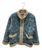 Needlesニードルズ）の古着「Zipped Tibetan Jacket - Damask Velvet Jq」｜ブルー
