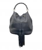 GUCCIグッチ）の古着「2WAYレザータッセルショルダーバッグ　バンブー」｜ブラック