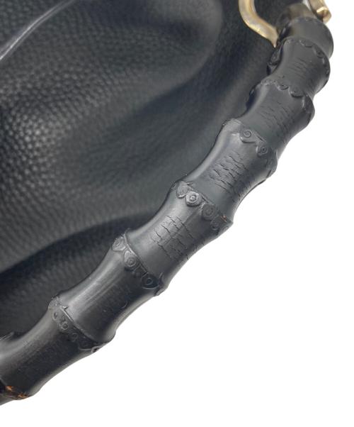 GUCCI（グッチ）GUCCI (グッチ) 2WAYレザータッセルショルダーバッグ　バンブー ブラックの古着・服飾アイテム