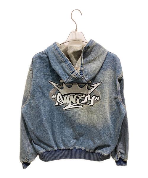 9090（9090）9090 (9090) King Logo Vintage Denim Hoodie インディゴ サイズ:Lの古着・服飾アイテム