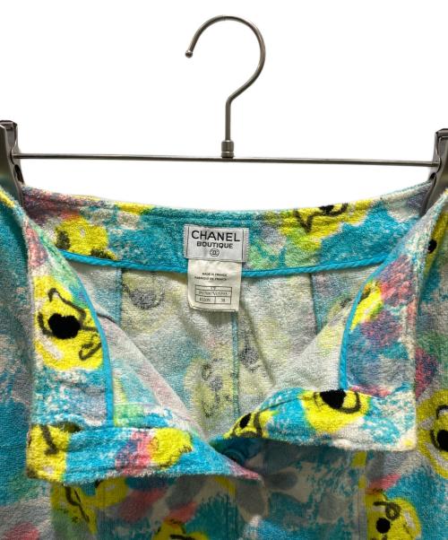 CHANEL（シャネル）CHANEL (シャネル) パイル地花柄セットアップ ブルー サイズ:38の古着・服飾アイテム