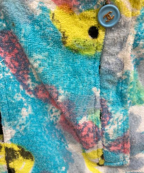 CHANEL（シャネル）CHANEL (シャネル) パイル地花柄セットアップ ブルー サイズ:38の古着・服飾アイテム