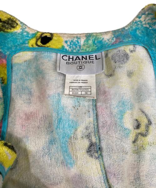 CHANEL（シャネル）CHANEL (シャネル) パイル地花柄セットアップ ブルー サイズ:38の古着・服飾アイテム
