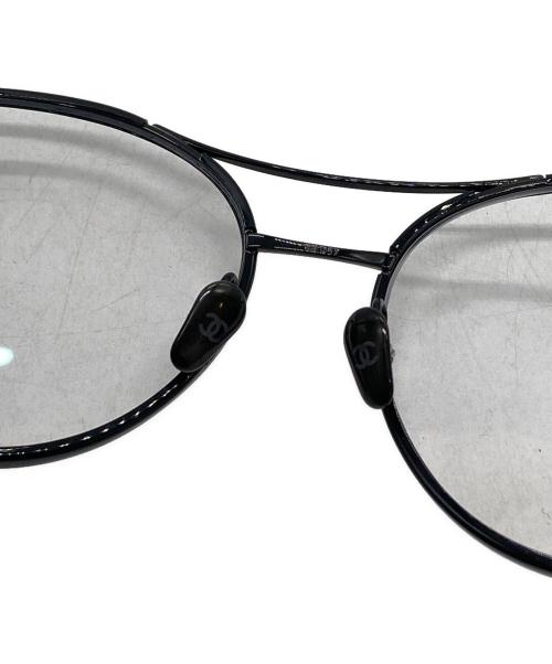 CHANEL（シャネル）CHANEL (シャネル) ロゴ パイロット伊達眼鏡 ブラックの古着・服飾アイテム