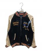 VANSON×LOONEY TUNESバンソン×ルーニーチューンズ）の古着「リバーシブル刺繍スカジャン」｜ブラック