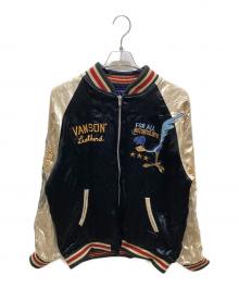 VANSON×LOONEY TUNES（バンソン×ルーニーチューンズ）の古着「リバーシブル刺繍スカジャン」｜ブラック