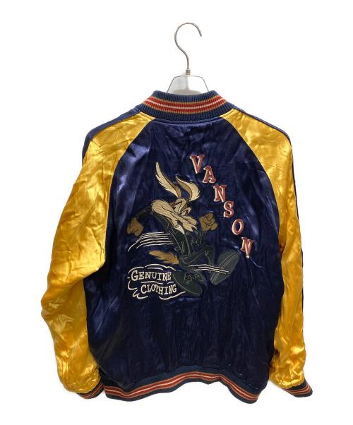 VANSON（バンソン）VANSON (バンソン) LOONEY TUNES (ルーニーチューンズ) リバーシブル刺繍スカジャン ブラック サイズ:XLの古着・服飾アイテム