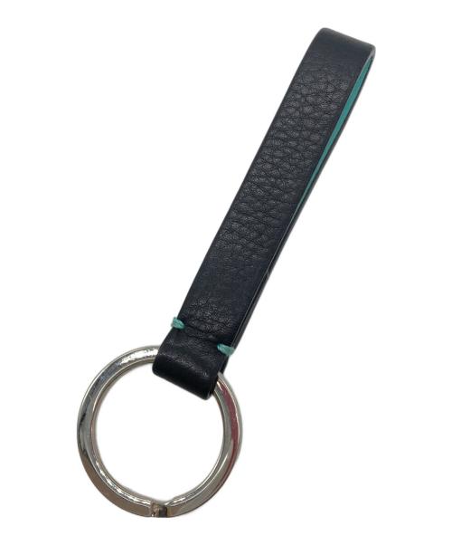 TIFFANY & Co.（ティファニー）TIFFANY & Co. (ティファニー) レザーストラップ付きキーリング ブラックの古着・服飾アイテム