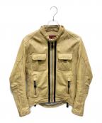 UNION JAPユニオンジャップ）の古着「山羊革ライダースジャケット」｜ベージュ