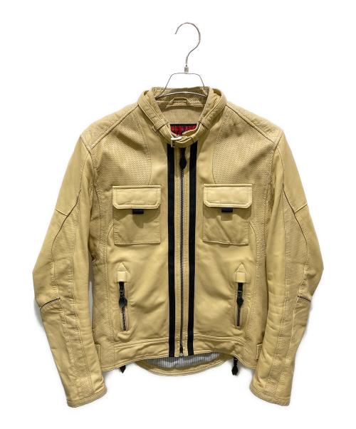 UNION JAP（ユニオンジャップ）UNION JAP (ユニオンジャップ) 山羊革ライダースジャケット ベージュ サイズ:Ｌの古着・服飾アイテム