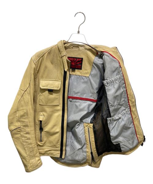 UNION JAP（ユニオンジャップ）UNION JAP (ユニオンジャップ) 山羊革ライダースジャケット ベージュ サイズ:Ｌの古着・服飾アイテム