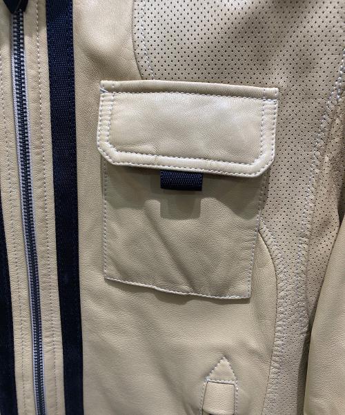 UNION JAP（ユニオンジャップ）UNION JAP (ユニオンジャップ) 山羊革ライダースジャケット ベージュ サイズ:Ｌの古着・服飾アイテム