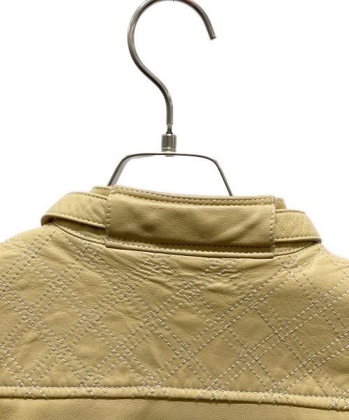 UNION JAP（ユニオンジャップ）UNION JAP (ユニオンジャップ) 山羊革ライダースジャケット ベージュ サイズ:Ｌの古着・服飾アイテム