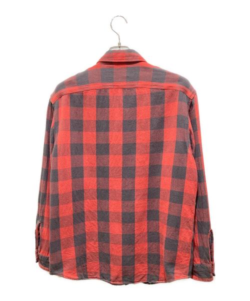 RRL（ダブルアールエル）RRL (ダブルアールエル) バッファローチェック長袖シャツ レッド×ブラック サイズ:Lの古着・服飾アイテム