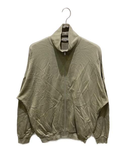 AURALEE（オーラリー）AURALEE (オーラリー) SUPER HIGH GAUGE SWEAT ZIP CARDIGAN グリーン サイズ:5の古着・服飾アイテム