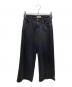 YANUK（ヤヌーク）の古着「ワイドフレアデニムパンツ」｜ブラック