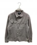 stussyステューシー）の古着「ステッチワークシャツ」｜グレー