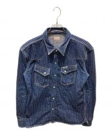 FLAT HEAD（フラット ヘッド）の古着「ウォバッシュウエスタンシャツ」｜ネイビー