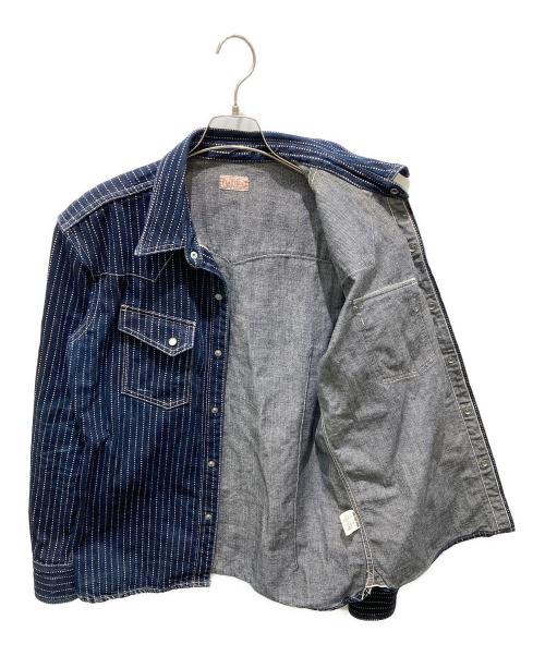 FLAT HEAD（フラット ヘッド）FLAT HEAD (フラット ヘッド) ウォバッシュウエスタンシャツ ネイビー サイズ:XLの古着・服飾アイテム