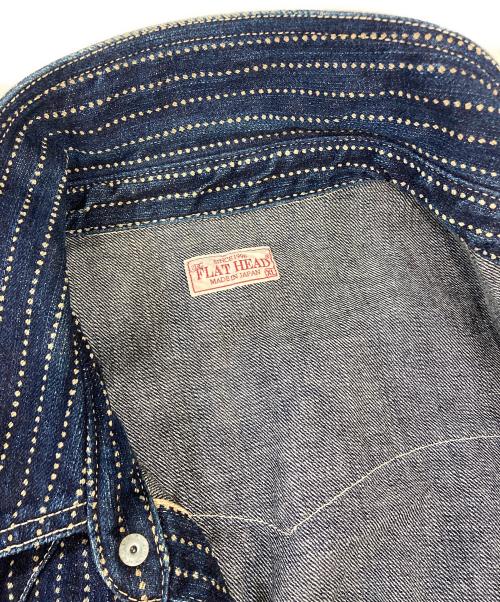 FLAT HEAD（フラット ヘッド）FLAT HEAD (フラット ヘッド) ウォバッシュウエスタンシャツ ネイビー サイズ:XLの古着・服飾アイテム