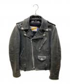 Schottショット）の古着「カウハイド　ライナー付きダブルライダースジャケット」｜ブラック