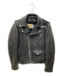Schott（ショット）の古着「カウハイド　ライナー付きダブルライダースジャケット」｜ブラック