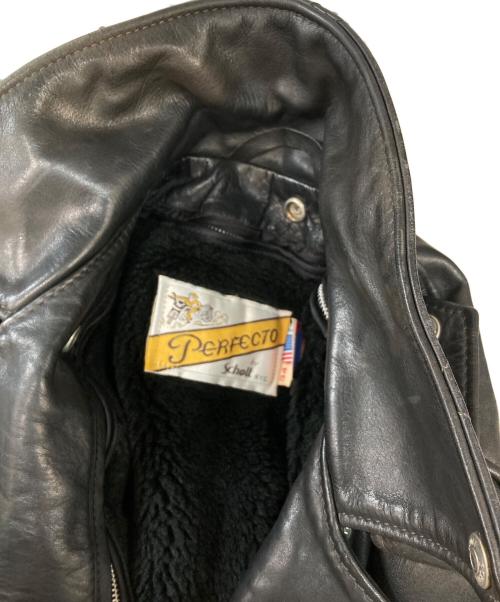 Schott（ショット）Schott (ショット) カウハイド　ライナー付きダブルライダースジャケット ブラック サイズ:34の古着・服飾アイテム